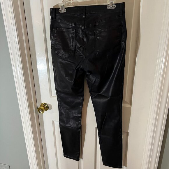 J Brand 31 NWOT Maria Black Coated Waxy Faux Leatherette Look Denim POSH51 - Picture 11 of 14